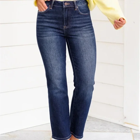 J21 Eleven By Risen High Rise Dark Wash Straight Leg Jeans - Picture 3 of 5